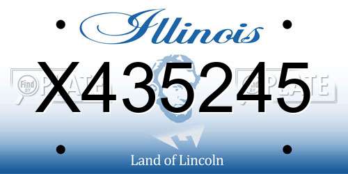 X435245 Illinois License Plate