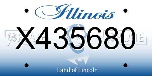 X435680 Illinois License Plate