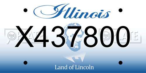 X437800 Illinois License Plate