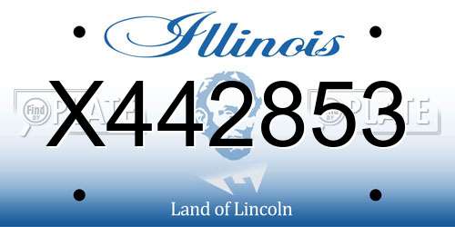 X442853 Illinois License Plate