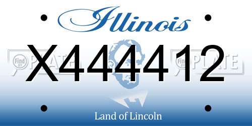 X444412 Illinois License Plate