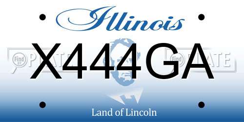 X444GA Illinois License Plate