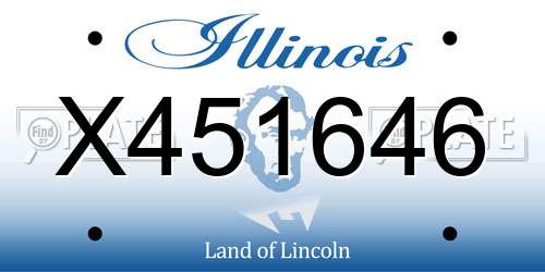 X451646 Illinois License Plate