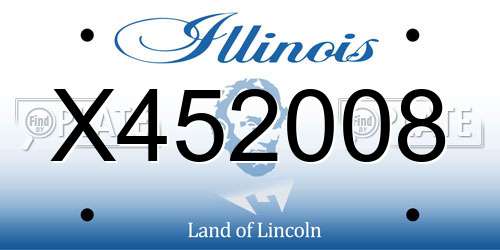 X452008 Illinois License Plate
