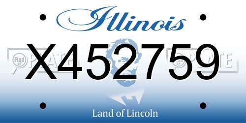 X452759 Illinois License Plate