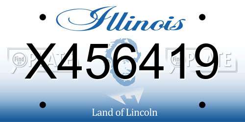 X456419 Illinois License Plate