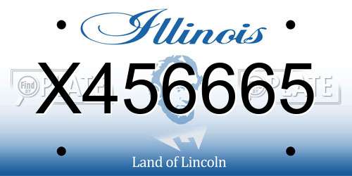 X456665 Illinois License Plate