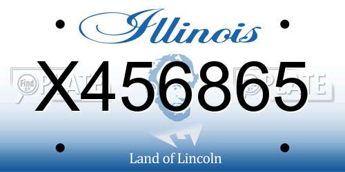 X456865 Illinois License Plate