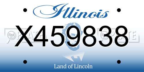X459838 Illinois License Plate