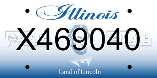 X469040 Illinois License Plate