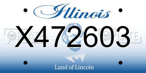 X472603 Illinois License Plate