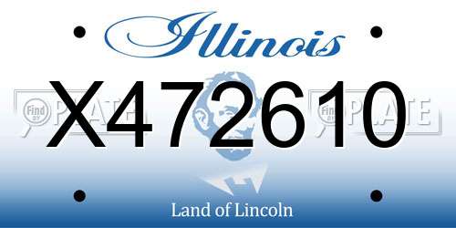 X472610 Illinois License Plate