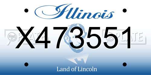 X473551 Illinois License Plate