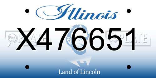 X476651 Illinois License Plate