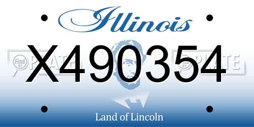 X490354 Illinois License Plate
