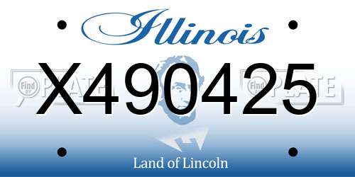 X490425 Illinois License Plate