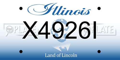 X4926I Illinois License Plate