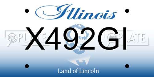 X492GI Illinois License Plate