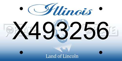 X493256 Illinois License Plate