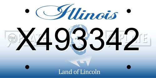 X493342 Illinois License Plate
