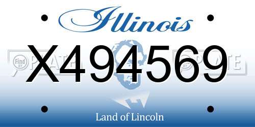 X494569 Illinois License Plate