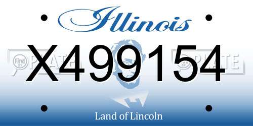 X499154 Illinois License Plate