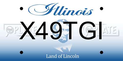 X49TGI Illinois License Plate