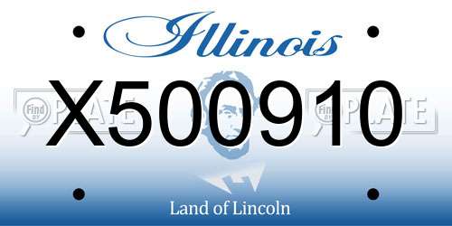 X500910 Illinois License Plate