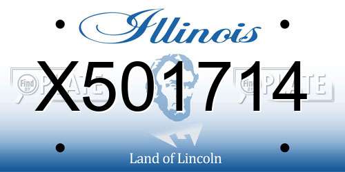 X501714 Illinois License Plate