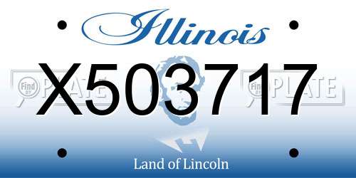 X503717 Illinois License Plate