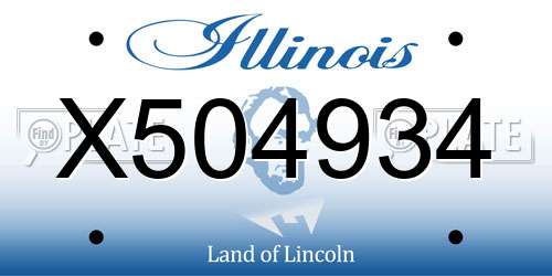 X504934 Illinois License Plate