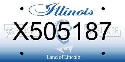 X505187 Illinois License Plate