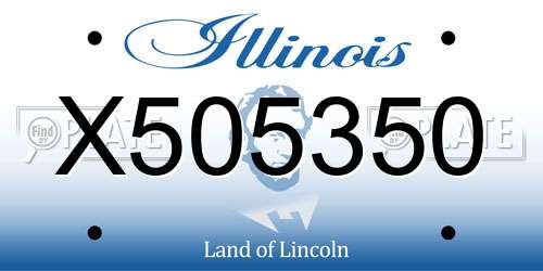 X505350 Illinois License Plate