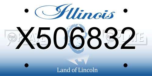 X506832 Illinois License Plate