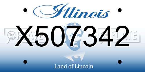 X507342 Illinois License Plate