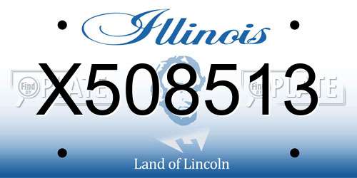 X508513 Illinois License Plate