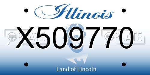 X509770 Illinois License Plate