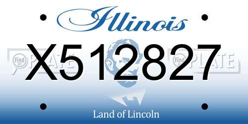 X512827 Illinois License Plate