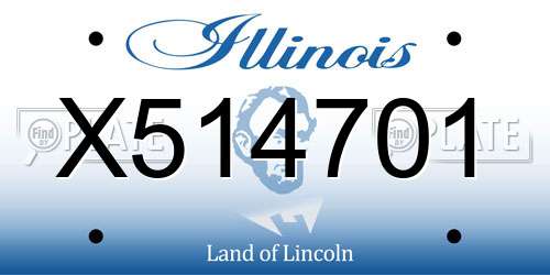 X514701 Illinois License Plate