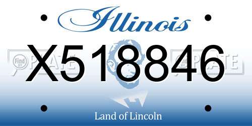 X518846 Illinois License Plate