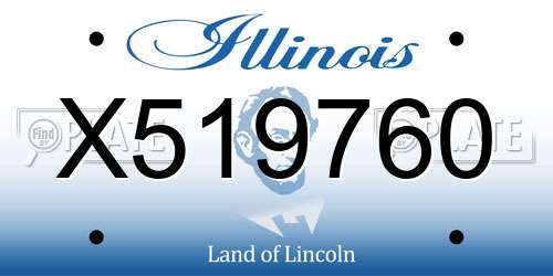 X519760 Illinois License Plate