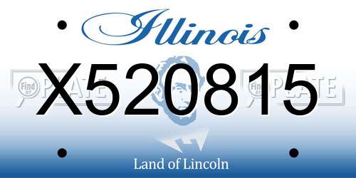 X520815 Illinois License Plate