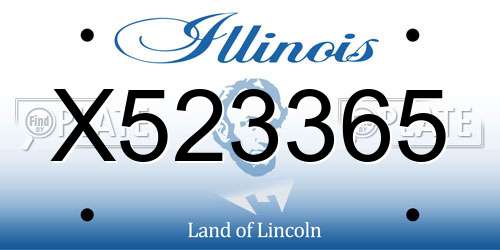X523365 Illinois License Plate
