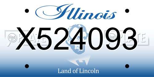X524093 Illinois License Plate