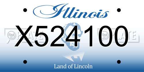 X524100 Illinois License Plate