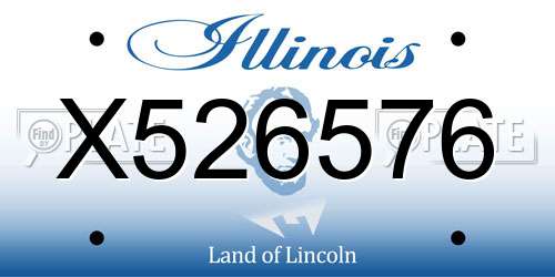 X526576 Illinois License Plate