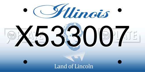 X533007 Illinois License Plate