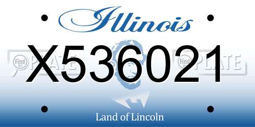 X536021 Illinois License Plate