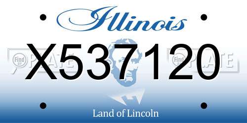 X537120 Illinois License Plate