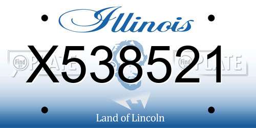 X538521 Illinois License Plate